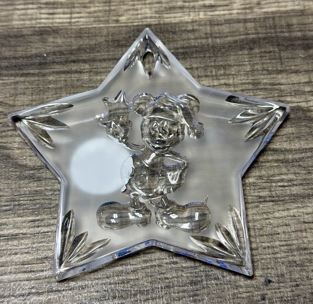 Lenox Fine Crystal Mickey Mouse Crystal Star Christmas Ornament Made in Germany